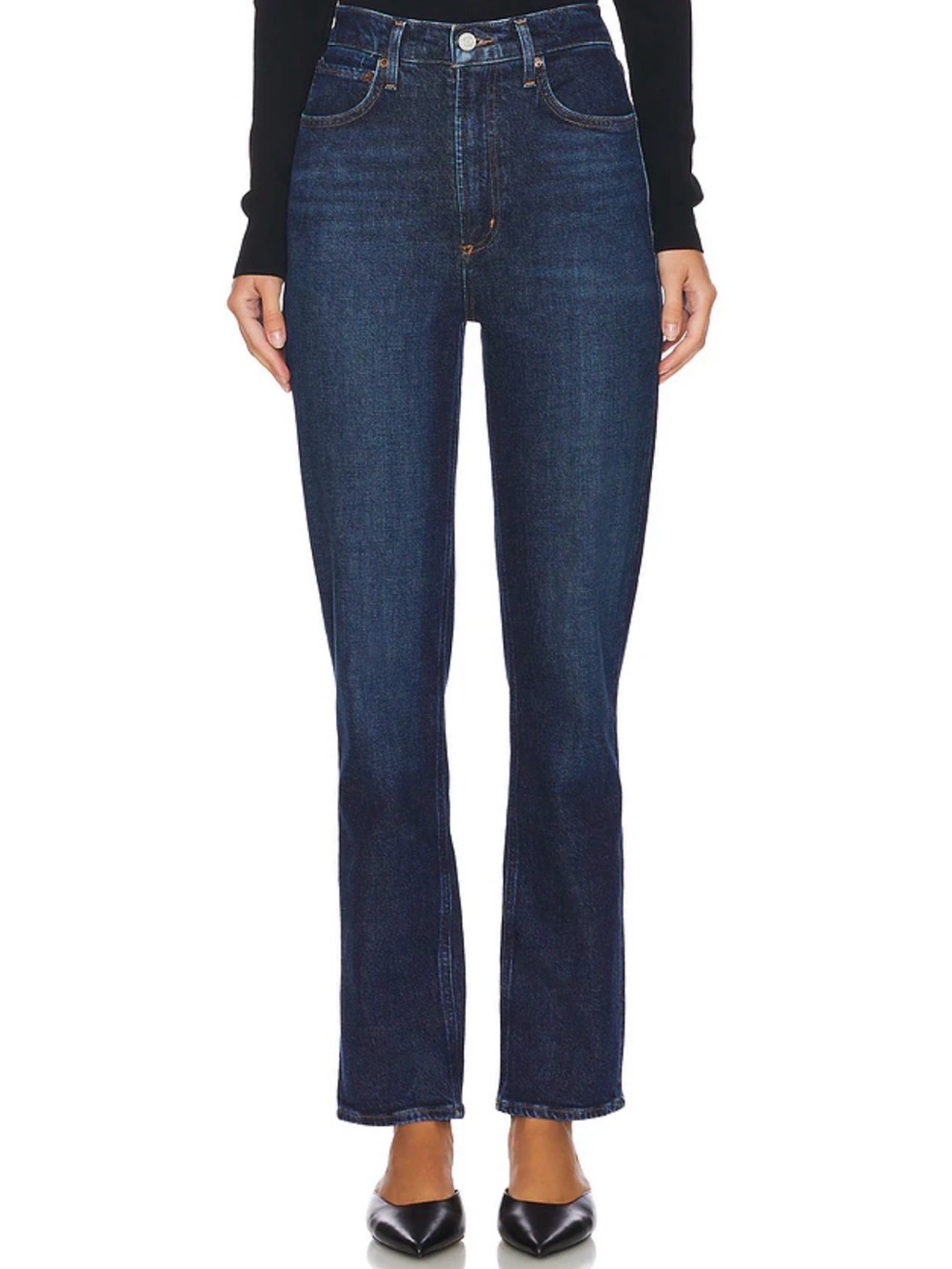 AGOLDE High Rise Stovepipe Jeans in Contest